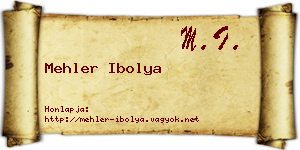 Mehler Ibolya névjegykártya